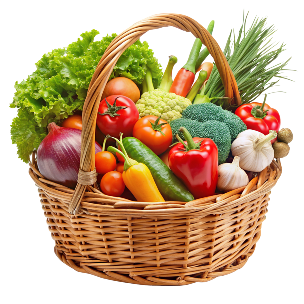 Home a basket brimming with vegetables free png